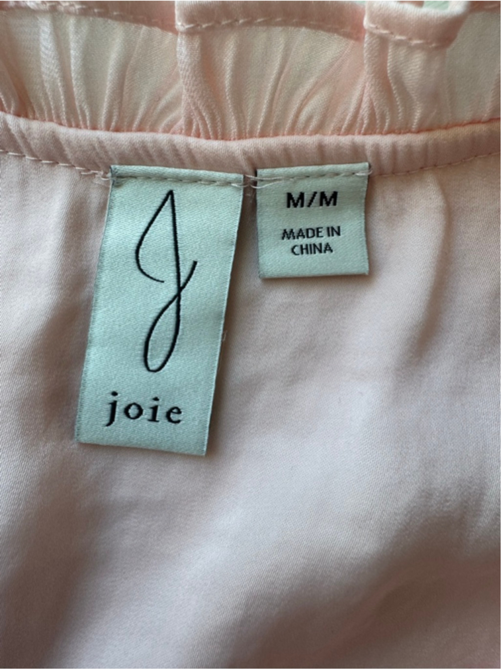 Joie | Pink Embroidered Short Sleeve lightweight Blouse | Size Medium - Picture 6 of 9